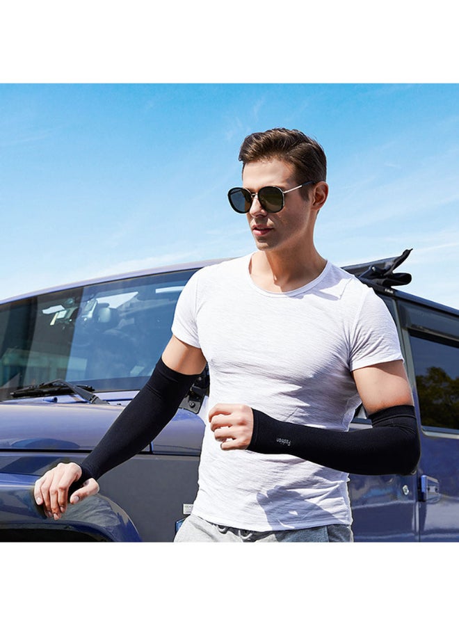 Generic Pair Of UV Protective Absorbent Arm Sleeves Black  - Image 2