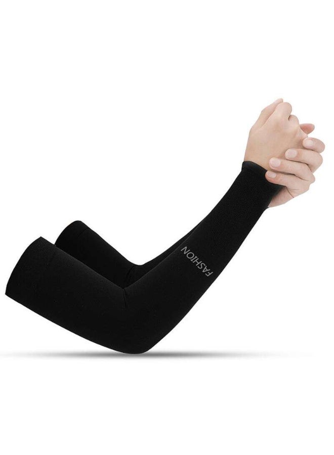 Pair Of UV Protective Absorbent Arm Sleeves Black