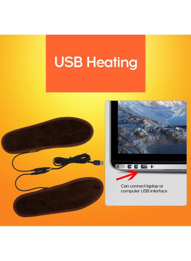 Pair Of Thermostatic USB Heating Insoles Brown/Black - Image 5