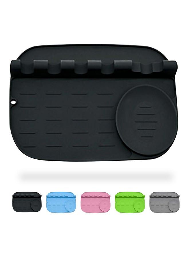 Silicone Utensil Rest With Drip Pad Black 25.3x3.8x19cm  - Image 2