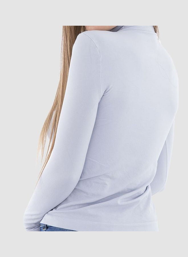 Carina Casual plain basic Body Wear Microfibre For Women Silver  - Image 3