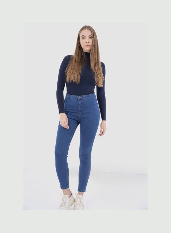 Carina Casual Plain Basic Body Wear Microfibre For Women Navy  - Image 1