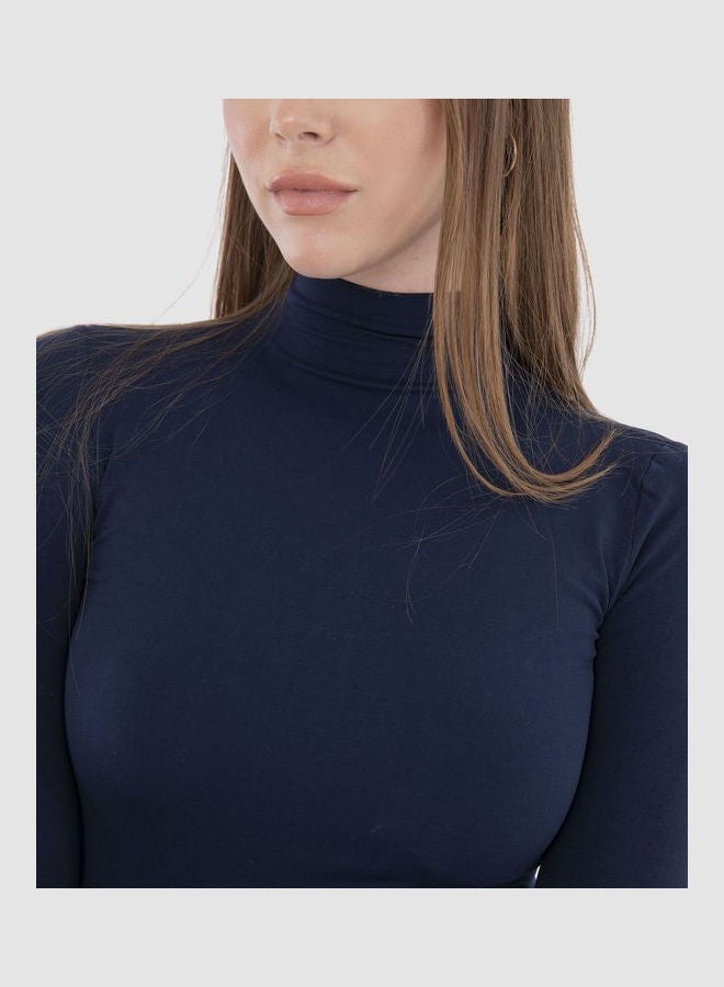 Carina Casual Plain Basic Body Wear Microfibre For Women Navy  - Image 3