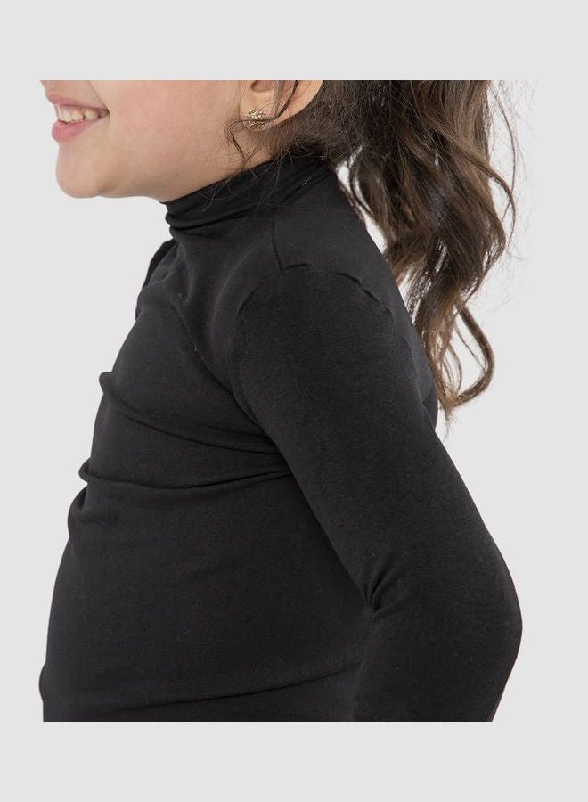 كارينا ملابس أساسية كاجوال سادةٌ من المايكروفايبر للبنات . أسود - Image 2