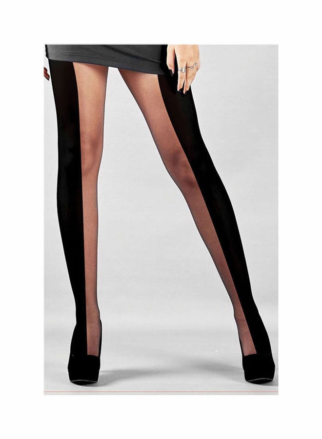 Carina Panty Hose Half&Half Black