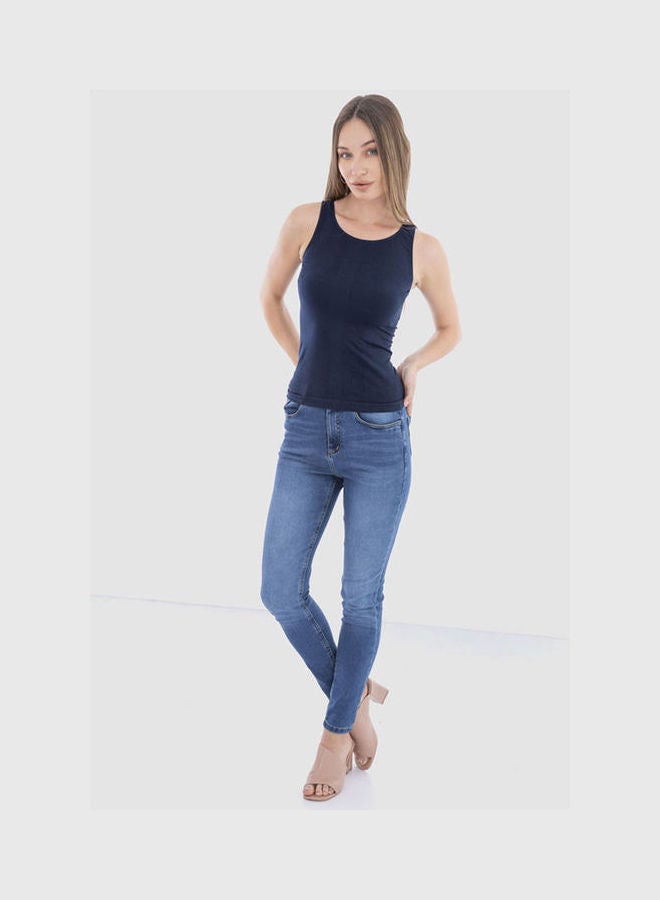 Carina Casual Plain Basic Body Wear Microfibre For Women Navy  - Image 1