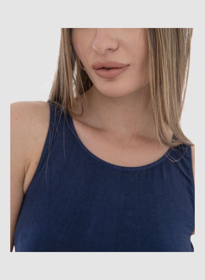 Carina Casual Plain Basic Body Wear Microfibre For Women Navy  - Image 4