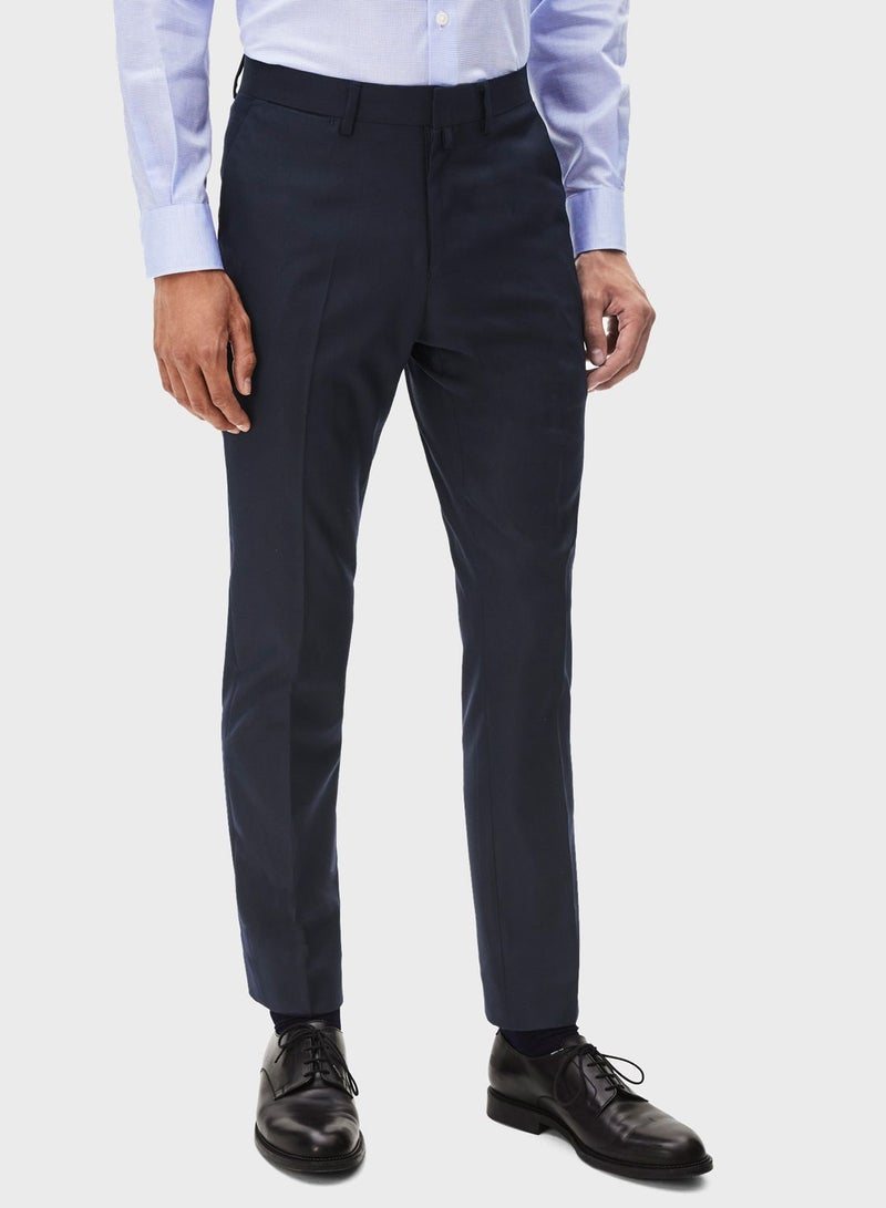 Celio Solid Pattern Slim Fit Trousers Navy Blue  - Image 1