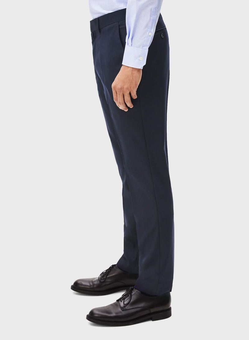 Celio Solid Pattern Slim Fit Trousers Navy Blue  - Image 3