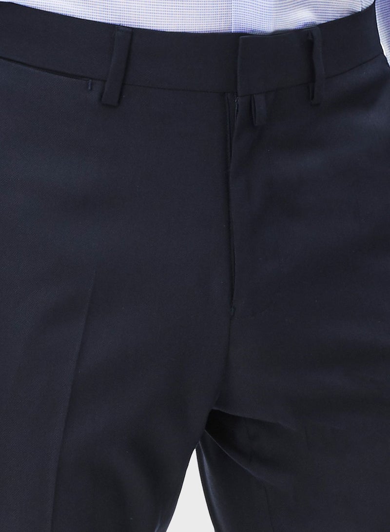 Celio Solid Pattern Slim Fit Trousers Navy Blue  - Image 4