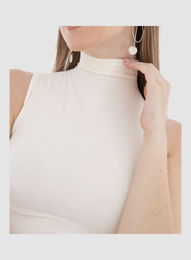 Carina Casual Plain Basic Body Wear Microfibre For Women Off White  - Image 4