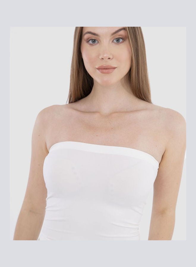 Carina Casual Plain Basic Body Wear Microfibre For Women Off White  - Image 4