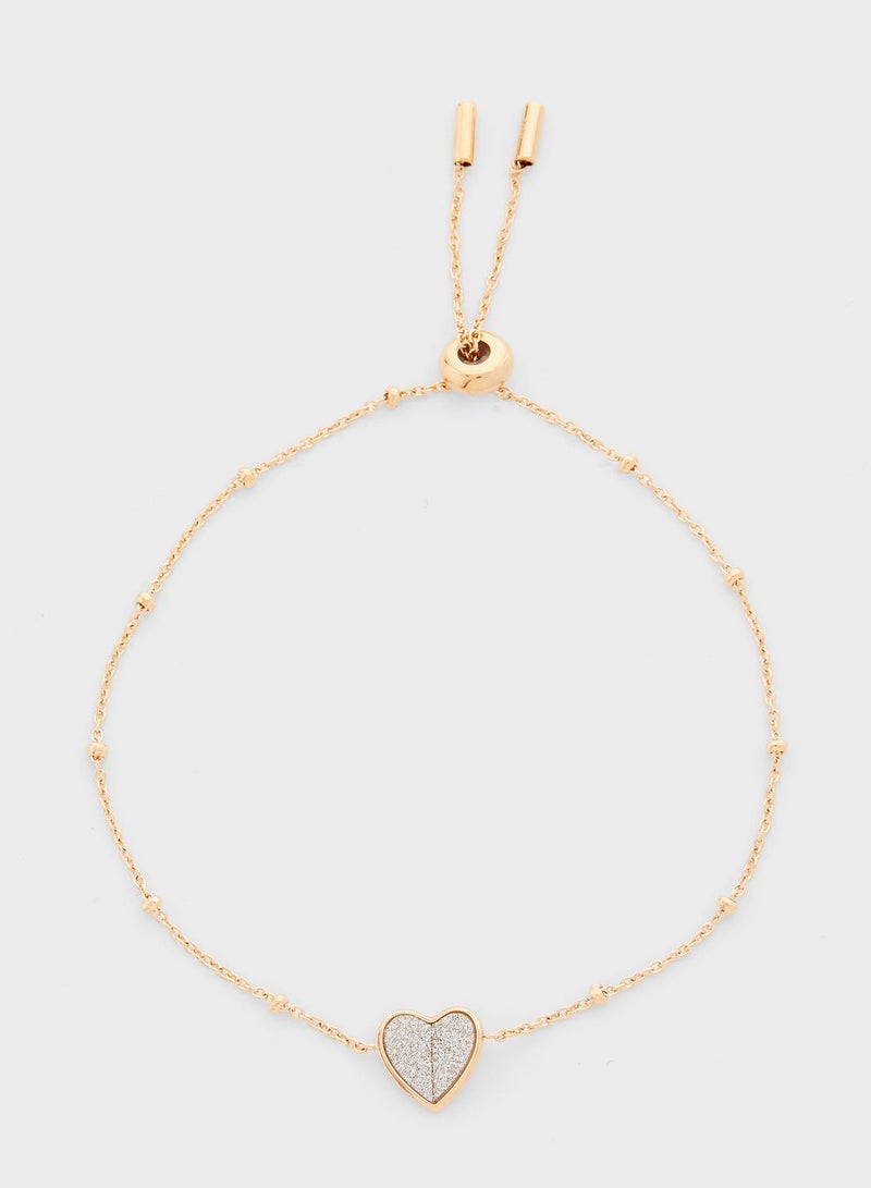 فوسيل سوار بتصميم سلسلة على شكل قلب مرفرف - Image 1