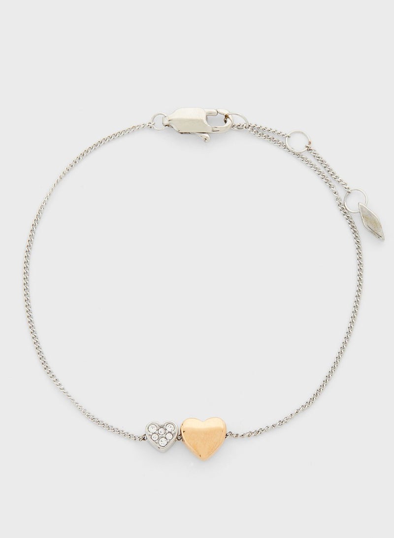 فوسيل سوار بلونين بتصميم قلب مزدوج - Image 1