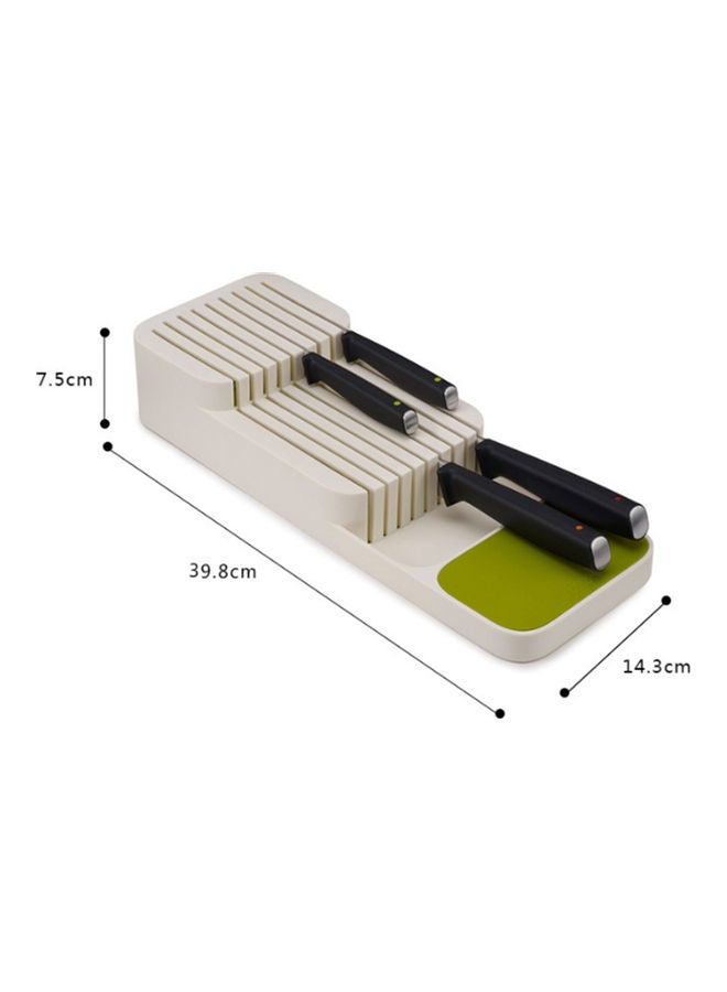 Generic - Drawer Knife Organizer White/Green 15.6x5.4x2.9inch - Image 1