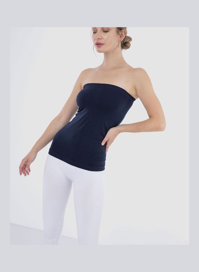Carina Casual Plain Basic Body Wear Microfibre For Women Navy  - Image 2