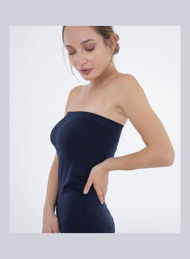 Carina Casual Plain Basic Body Wear Microfibre For Women Navy  - Image 4