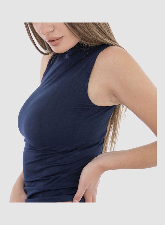 Carina Casual Plain Basic Body Wear Microfibre For Women Navy  - Image 4