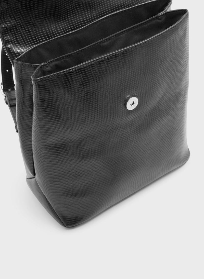 CALL IT SPRING - Zipped Backpack Black - Image 1