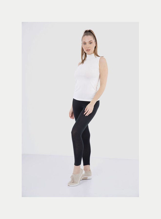 كارينا بلوزة بياقة عالية وبدون أكمام أوف وايت - Image 1