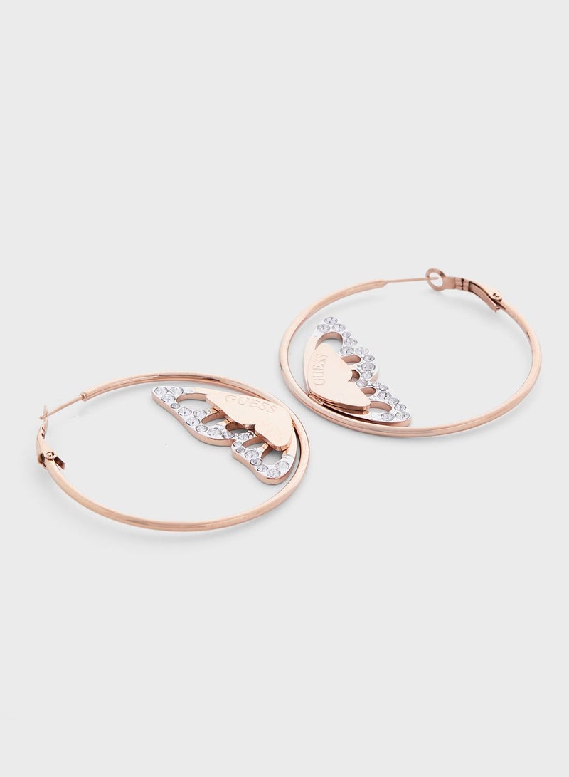 GUESS Butterfly Wings Hoop Earrings  - Image 2