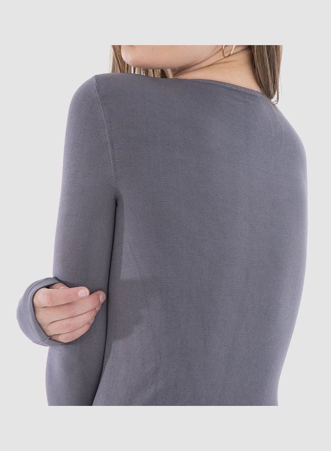 Carina Casual Plain Basic Body Wear Microfibre For Women Dark Grey  - Image 2