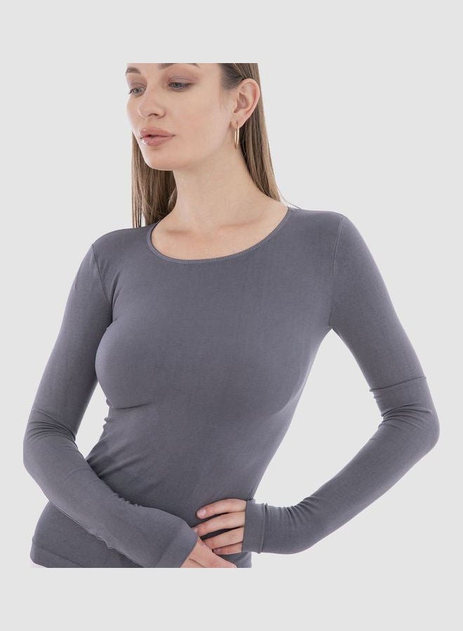 Carina Casual Plain Basic Body Wear Microfibre For Women Dark Grey  - Image 5