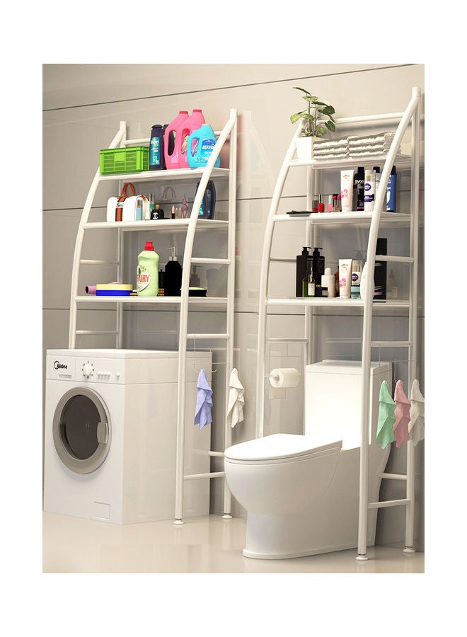 Goldedge Bathroom Shelf Organizer Decoration Toilet Rack White 68 x 25 x 166cm - Image 2