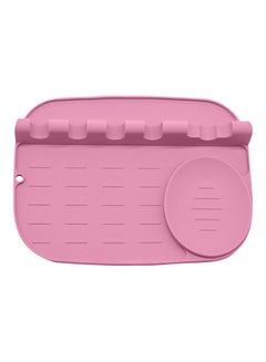 Silicone Utensil Rest With Drip Pad Pink 25.3x3.8x19cm