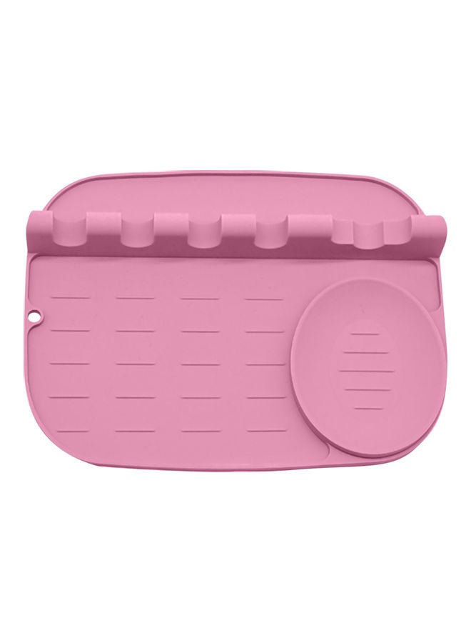 Generic Silicone Utensil Rest With Drip Pad Pink 25.3x3.8x19cm  - Image 1