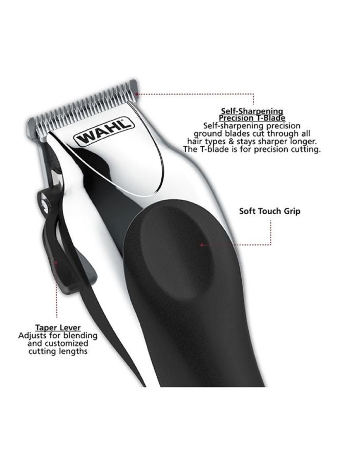 WAHL Deluxe Chrome Pro Hair Beard Clipping And Trimming Black/Silver - Image 2