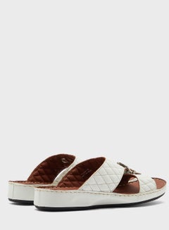 Red Tape Buckle Detail Flat Sandals White  - Image 2