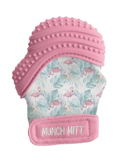 Malarkey Kids Flamingo Printed Munch Mitt Teether With Travel Bag  - Image 2
