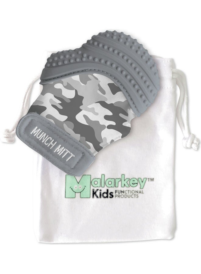 Malarkey Kids Camo Printed Munch Mitt Teether With Travel Bag - Image 1