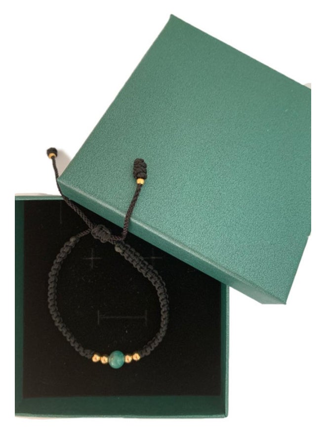 Miracle Empire - Antique Solitaire Sphere And Natural Colombian Emerald 18K Gold Plated Beads Bracelet - Image 1