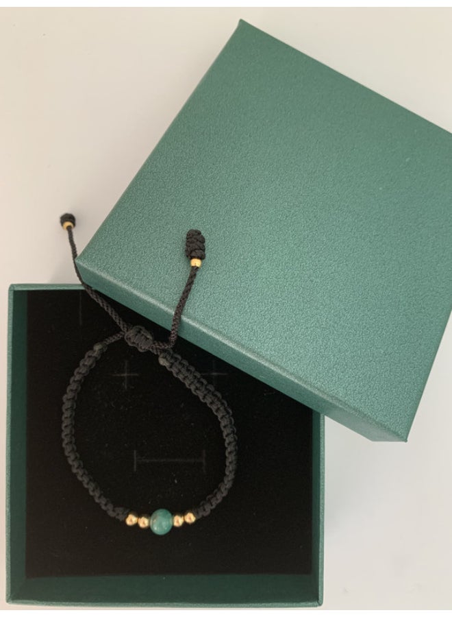 Miracle Empire - Antique Solitaire Sphere And Natural Colombian Emerald 18K Gold Plated Beads Bracelet - Image 1