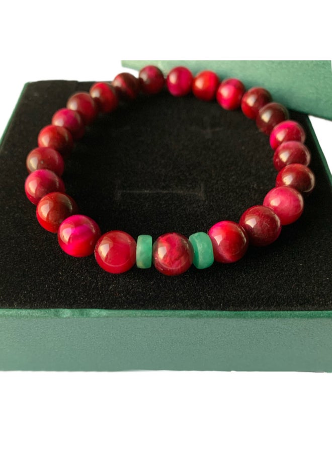 Miracle Empire Natural Colombian Emerald 2 Wheel Bars Bracelet - Image 3
