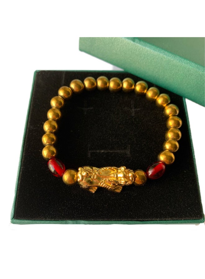 Miracle Empire Feng Shui Dragon Natural Hemitate 18K Gold Plated Bracelet  - Image 2