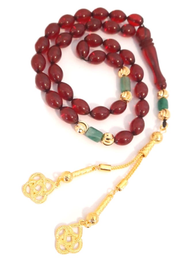 Miracle Empire Amber Sand With 18K Gold Plated Beads Bracelet  - Image 1