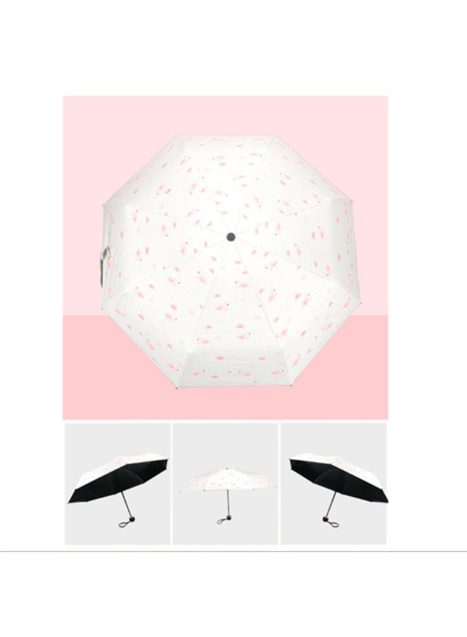 Flamingo Vinyl Umbrella white 