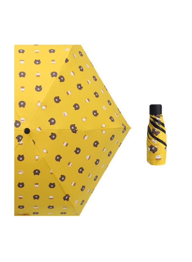 Generic - Printed Flamingo Vinyl Umbrella Yellow - Image 1