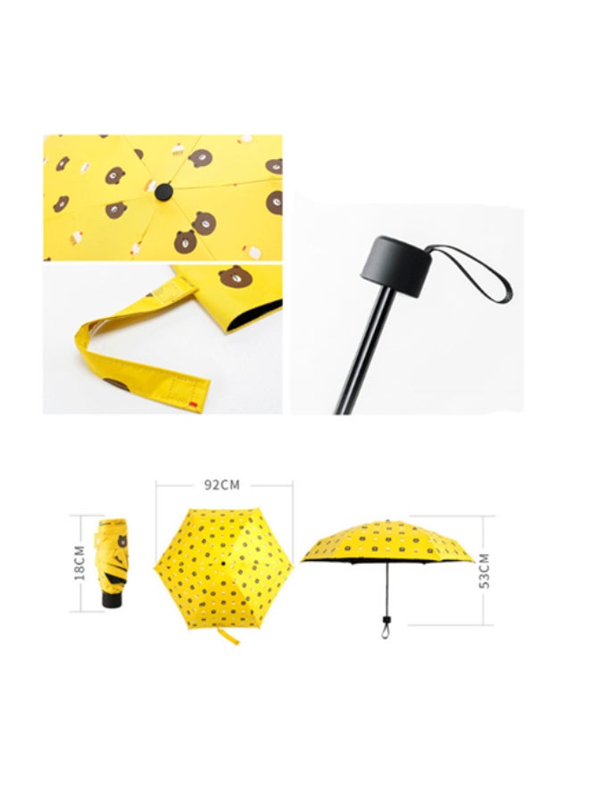 Generic - Printed Flamingo Vinyl Umbrella Yellow - Image 1