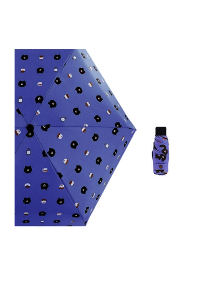 Printed Flamingo Vinyl Sun Umbrella Blue - Image 1