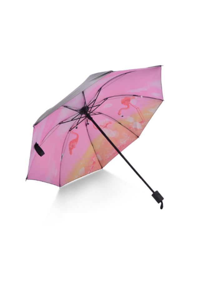 Vinyl Anti-ultraviolet Sun Umbrella Small Fresh Sunny Umbrella Black - Image 1