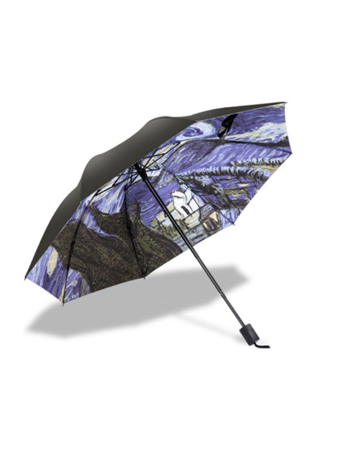 Vinyl Anti-ultraviolet Sun Umbrella Small Fresh Sunny Umbrella Black - Image 1