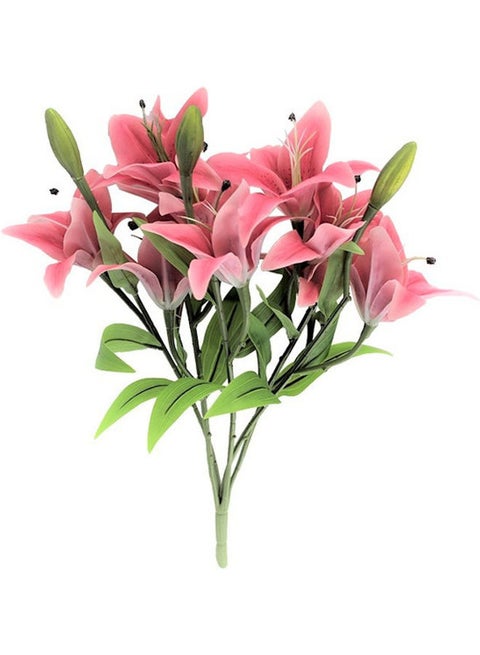 Artificial Lily Flowers Pink/Green