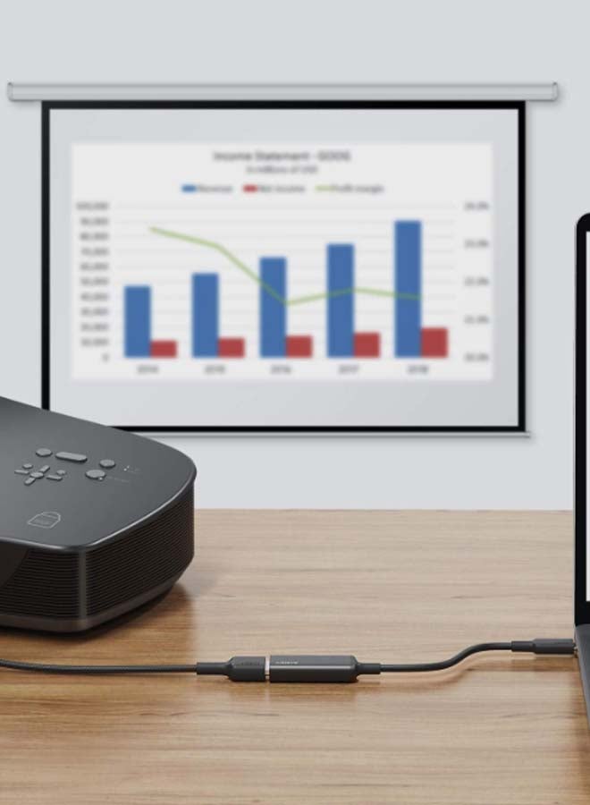 Aukey USB-C To HDMI Adapter Black  - Image 2