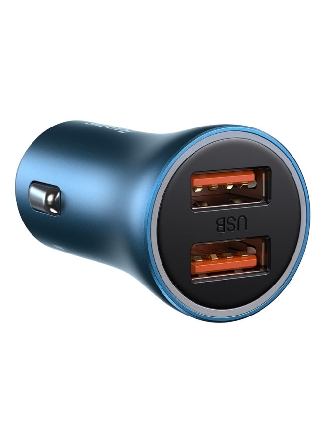 Baseus Fast Car Charger Adapter 40W Dual USB Quick Charge QC 3.0 Fast Charging Car Plug for iPhone 13 Pro/13 Pro Max/13/13 mini/12 Pro Max/11Pro Max, New iPad 9,iPad mini 6,Galaxy S20 S10,etc Blue  - Image 1