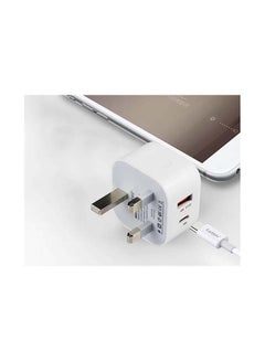 Earldom Dual Port Power Supply 3.0 Adapter Plug White  - Image 2