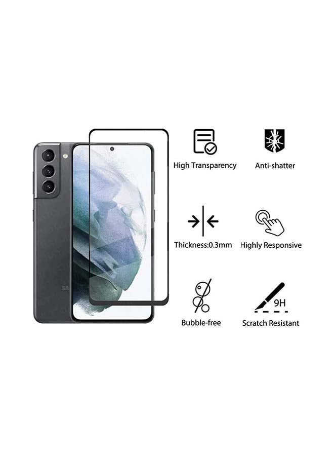 إنتاج لاصقة حماية للشاشة من الزجاج المقوى 5D لهاتف سامسونج جالاكسي S21 بلس أسود - Image 2